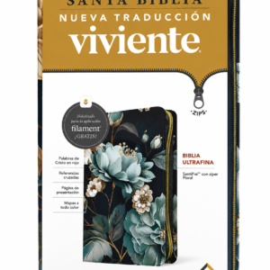 Biblia ultrafina SentiPiel con ziper floral NTV